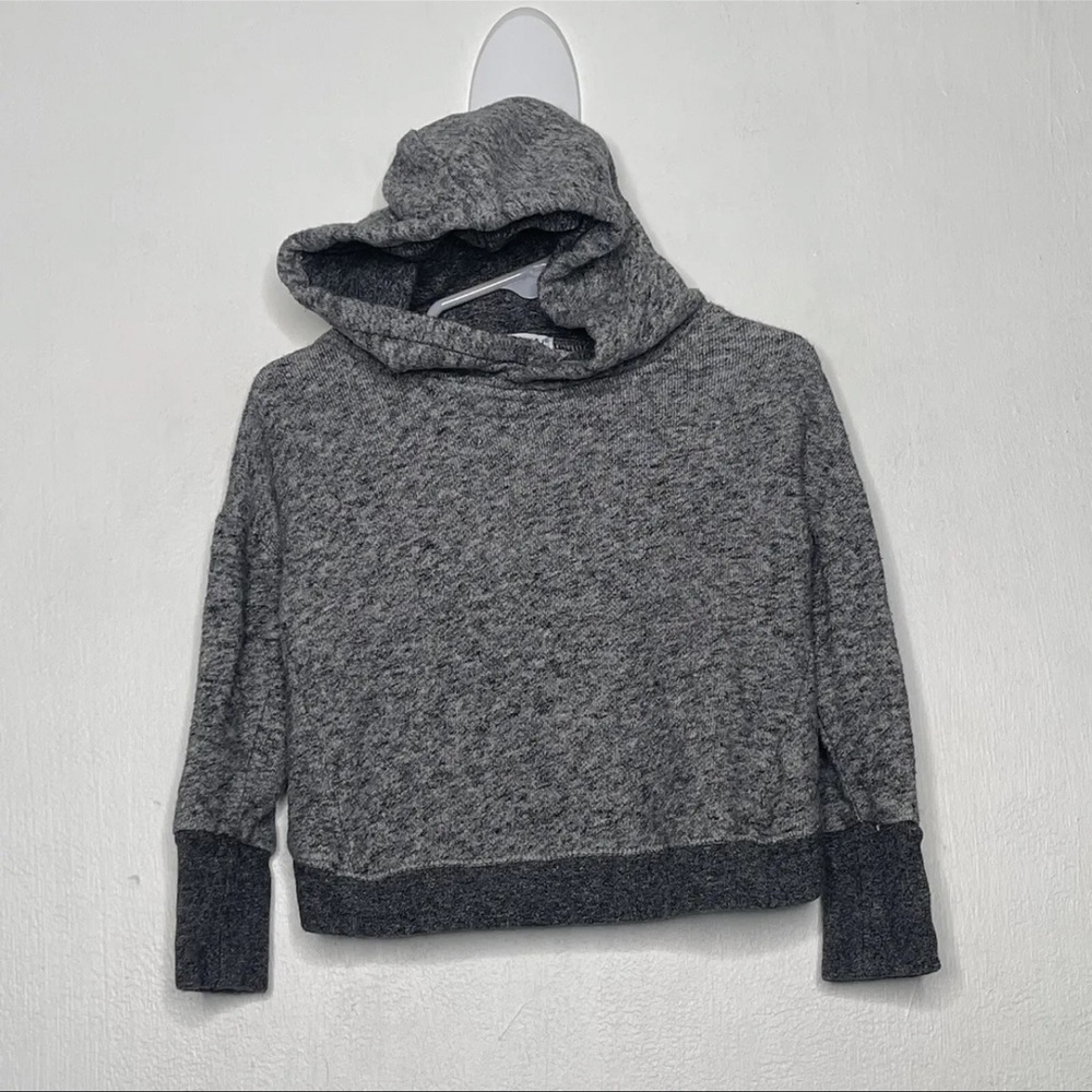 Splendid Open Back Hoodie Girls Size 2T Pullover Heather Gray Long Sleeve EUC